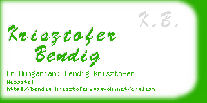 krisztofer bendig business card